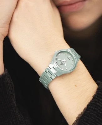 Festina F20751/3 Ceramic - Дамски ръчен часовник с кварцов механизъм - корпус Керамика - Керамика - Зелен