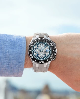 Festina F20755/2 Chrono Bike - Мъжки ръчен часовник с кварцов механизъм - корпус Стомана - Каучук - Бежов