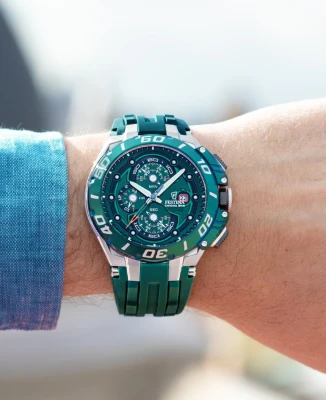 Festina F20755/3 Chrono Bike - Мъжки ръчен часовник с кварцов механизъм - корпус Стомана - Каучук - Зелен