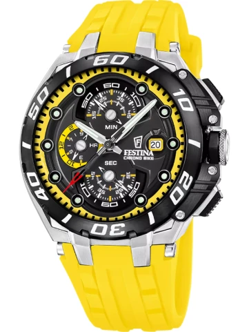 Festina F20755/5 Chrono Bike - Мъжки ръчен часовник с кварцов механизъм - корпус Стомана - Каучук - Черен