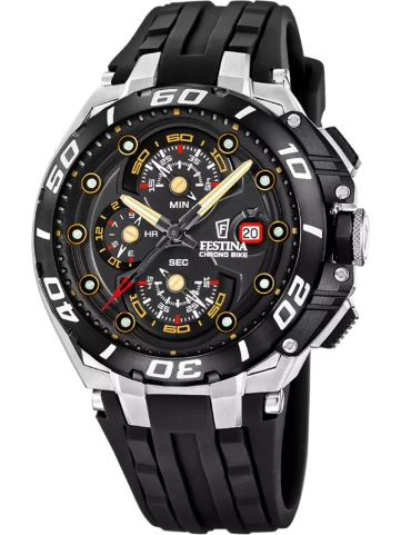 Festina F20755/8 Chrono Bike - Мъжки ръчен часовник с кварцов механизъм - корпус Стомана - Каучук - Черен