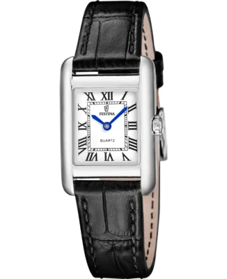 Festina F20773/1 On the square - Дамски ръчен часовник с кварцов механизъм - корпус Стомана - Естествена кожа - Бял