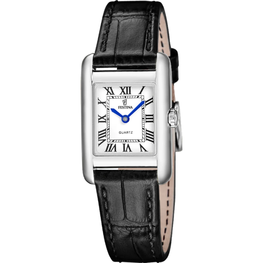 Festina F20773/1 On the square - Дамски ръчен часовник с кварцов механизъм - корпус Стомана - Естествена кожа - Бял