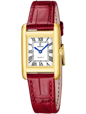 Festina F20774/1 On the square - Унисекс ръчен часовник с кварцов механизъм - корпус от Стомана - Естествена кожа - цвят Бял