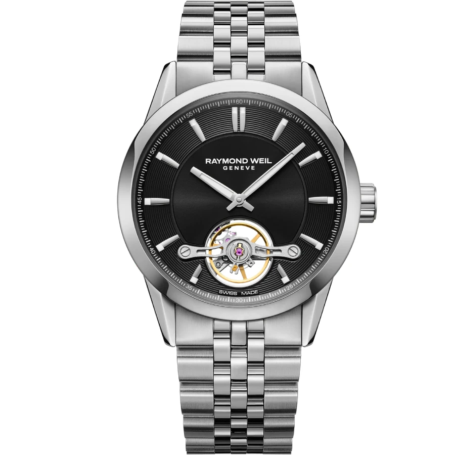Raymond Weil 2781-ST-20051 Freelancer - Унисекс ръчен часовник с автоматичен механизъм - корпус от Стомана - Стоманена верижка - цвят Черен