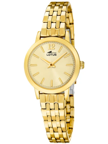 Унисекс ръчен часовник с кварцов механизъм - корпус от Стомана - Стоманена верижка - цвят Шампанско