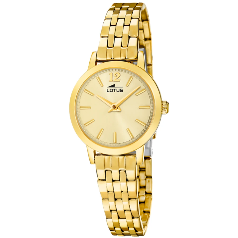 Унисекс ръчен часовник с кварцов механизъм - корпус от Стомана - Стоманена верижка - цвят Шампанско