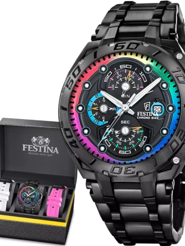 Унисекс ръчен часовник с кварцов механизъм - корпус от Стомана - Стомана - цвят Черен