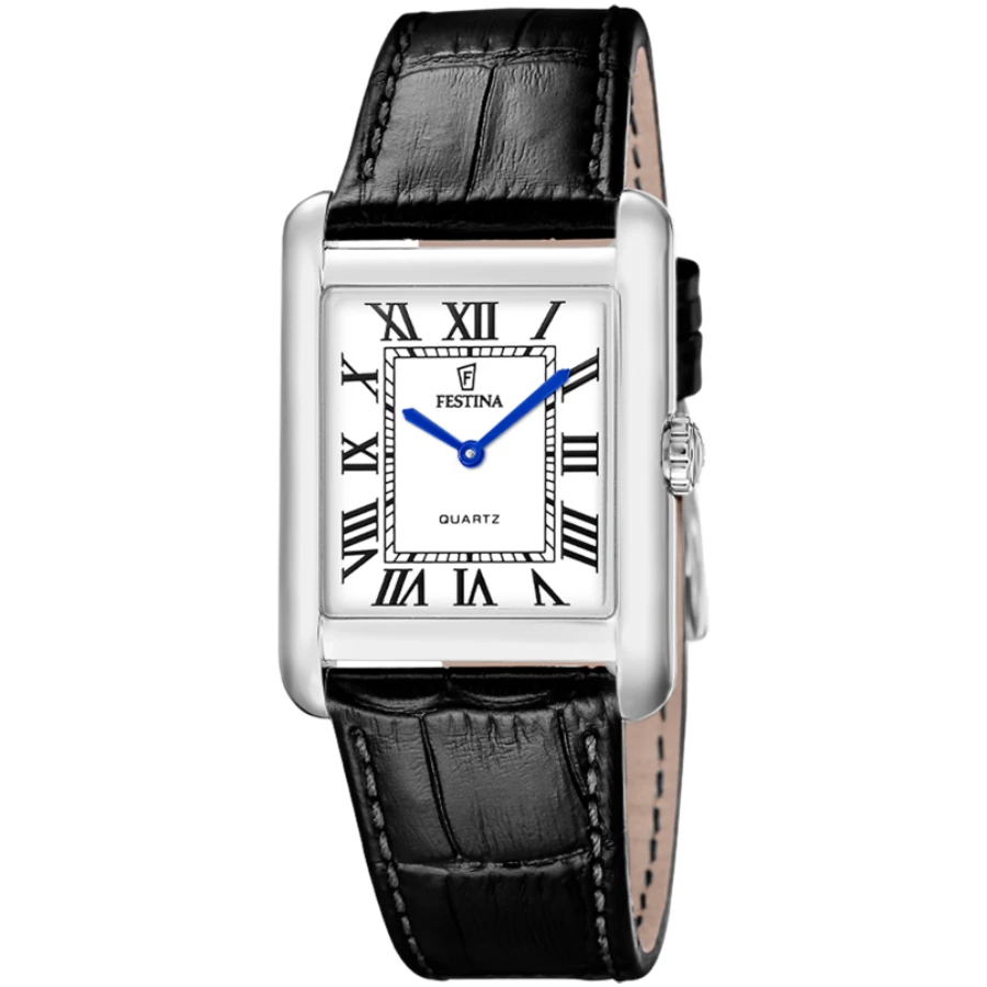 Унисекс ръчен часовник с кварцов механизъм - корпус от Стомана - Естествена кожа - цвят Бял