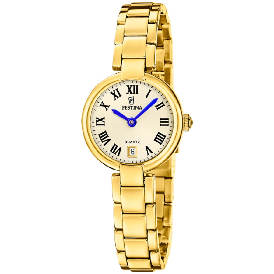 Унисекс ръчен часовник с кварцов механизъм - корпус от Стомана - Стомана - цвят Шампанско