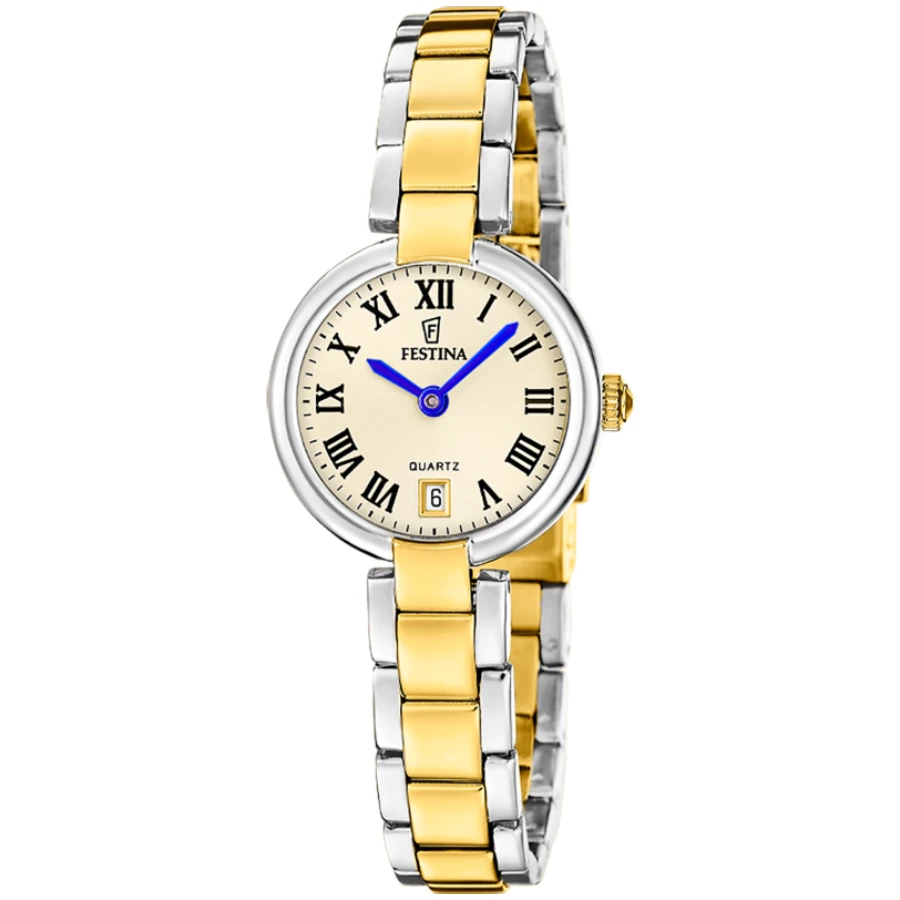 Унисекс ръчен часовник с кварцов механизъм - корпус от Стомана - Стомана - цвят Шампанско