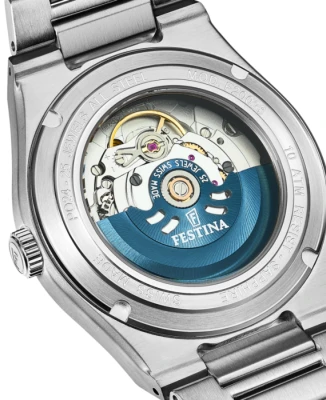 Унисекс ръчен часовник с автоматичен механизъм - корпус от Стомана - Стоманена верижка - цвят Зелен