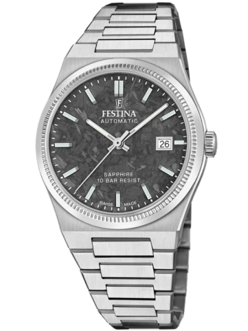 Унисекс ръчен часовник с автоматичен механизъм - корпус от Стомана - Стоманена верижка - цвят Сив