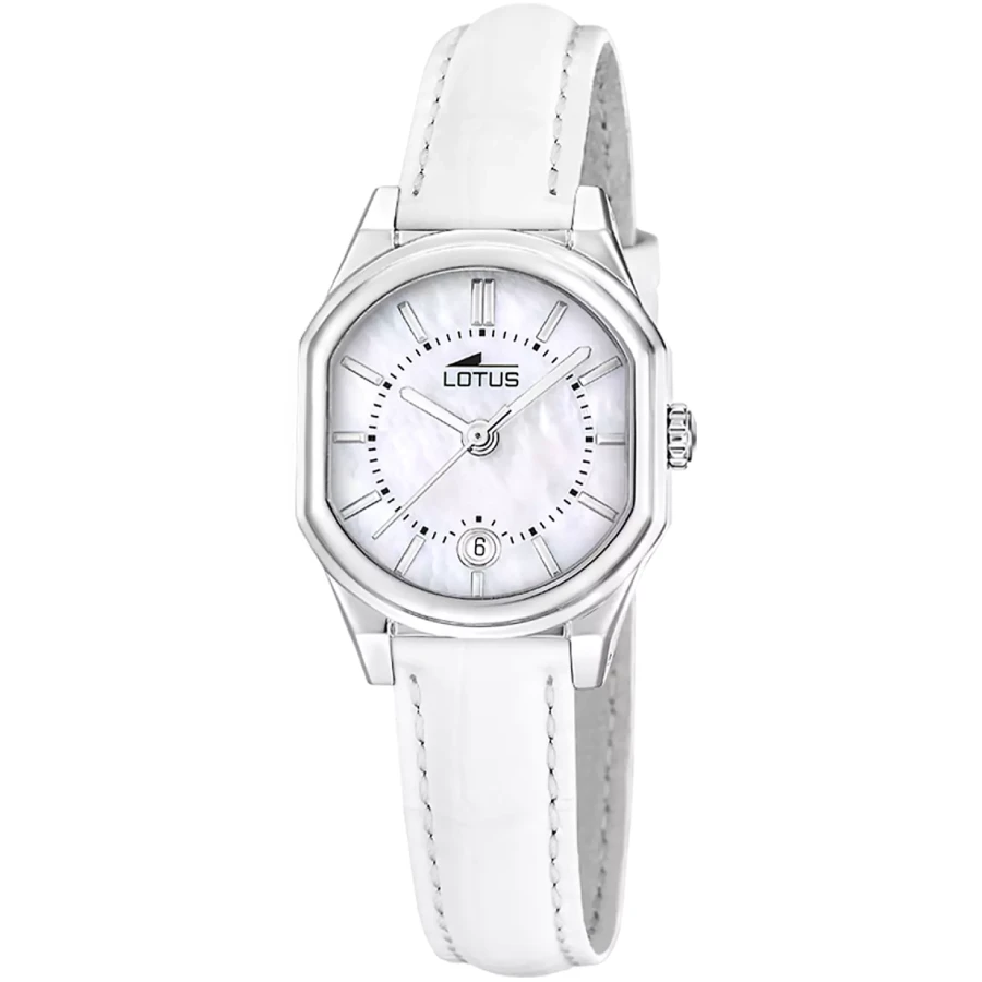 Унисекс ръчен часовник с кварцов механизъм - корпус от Стомана - Естествена кожа - цвят Седеф