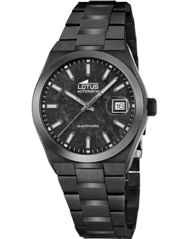 Унисекс ръчен часовник с автоматичен механизъм - корпус от Стомана - Стоманена верижка - цвят Черен