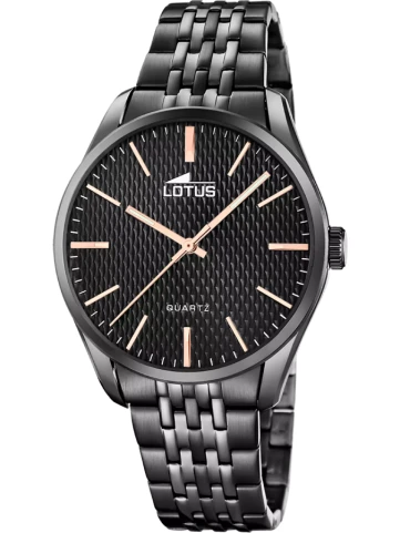 Унисекс ръчен часовник с кварцов механизъм - корпус от Стомана - Стоманена верижка - цвят Черен