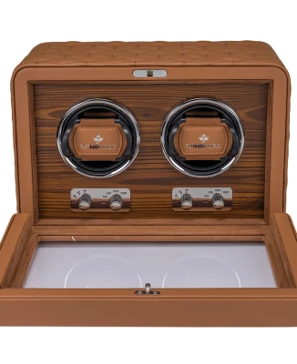 Кутия за навиване Кутия за навиване Windrose 851212.12 за 2 часовника NOBLESSE - Унисекс - Кафяв