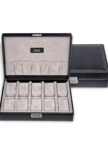 Кутия за съхранение Кутия за бижута Sacher 2018.150421 за 10 часовника TAMIGI - Унисекс - Черен