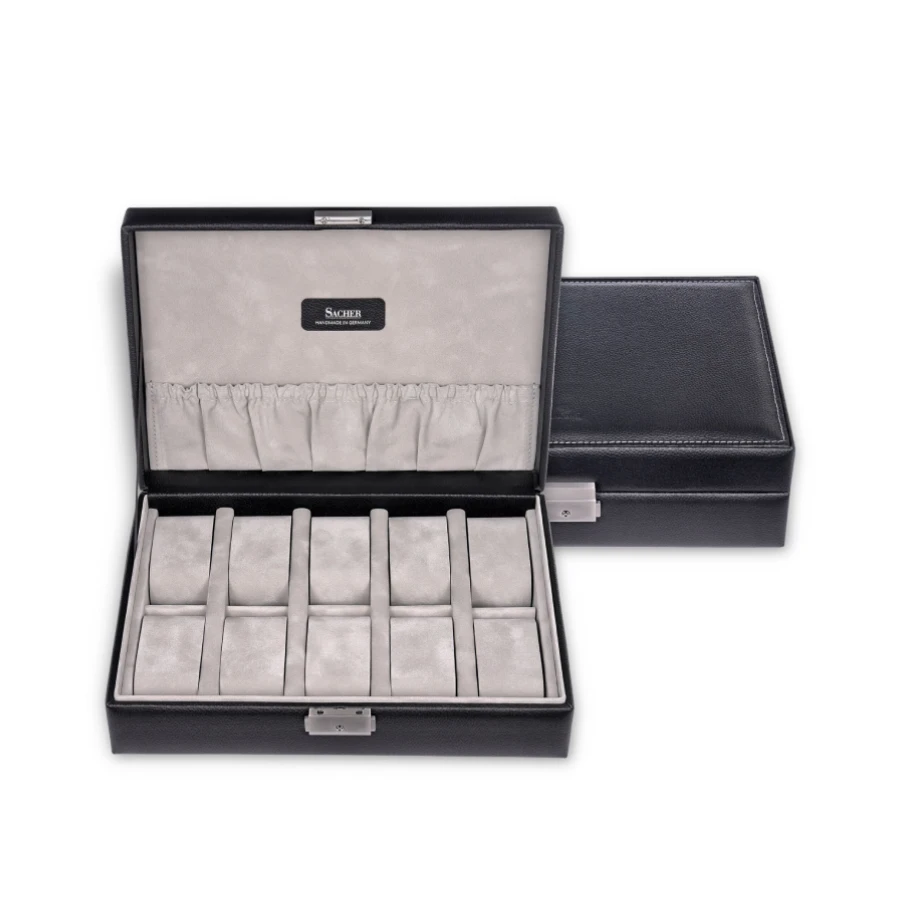 Кутия за съхранение Кутия за бижута Sacher 2018.150421 за 10 часовника TAMIGI - Унисекс - Черен