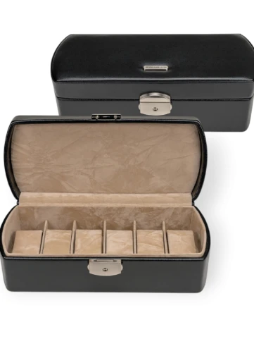 Кутия за съхранение Кутия за съхранение Windrose 803740.08 за 6 часовника MERINO - Унисекс - Черен