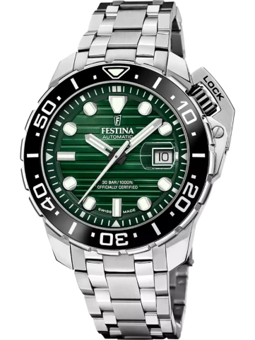 Унисекс ръчен часовник с автоматичен механизъм - корпус от Стомана - Стомана - цвят Зелен