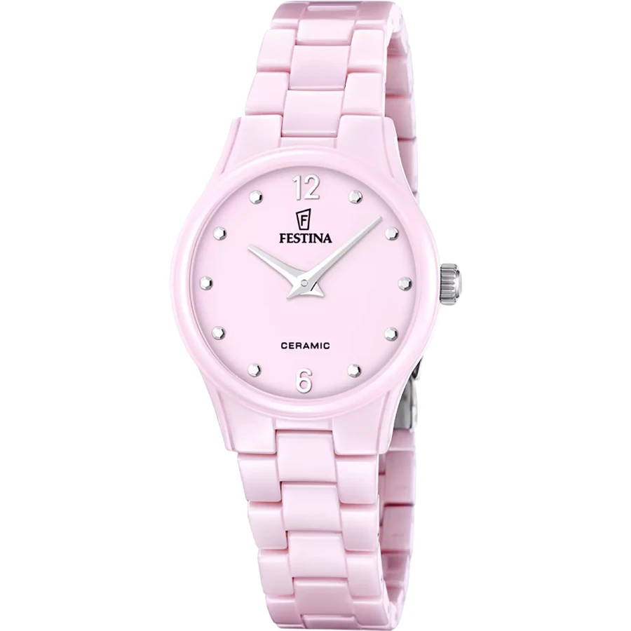 Festina F20751/2 Ceramic - Дамски ръчен часовник с кварцов механизъм - корпус Керамика - Керамика - Розов
