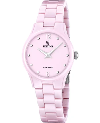 Festina F20751/2 Ceramic - Дамски ръчен часовник с кварцов механизъм - корпус Керамика - Керамика - Розов