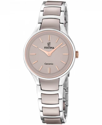 Festina F20752/2 Ceramic - Дамски ръчен часовник с кварцов механизъм - корпус Керамика - Стомана - Розов