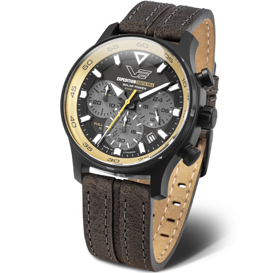 Унисекс ръчен часовник с кварцов механизъм - корпус от Стомана - Естествена кожа - цвят Черен