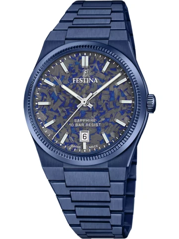 Унисекс ръчен часовник с кварцов механизъм - корпус от Стомана - Стомана - цвят Син