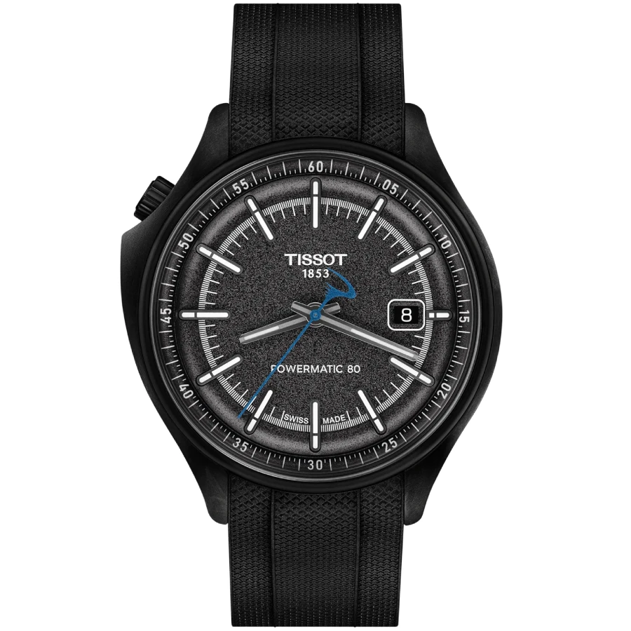 Унисекс ръчен часовник с автоматичен механизъм - корпус от Карбон - Текстил - цвят Сив