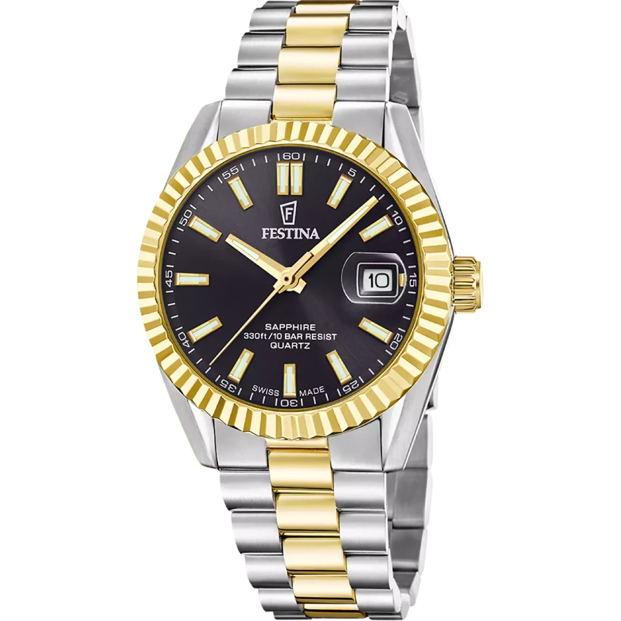 Festina Swiss F20085/C Swiss Made - Мъжки ръчен часовник с кварцов механизъм - корпус Стомана - Стомана - Черен