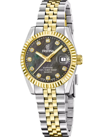 Festina Swiss F20088/5 Swiss Made - Унисекс ръчен часовник с кварцов механизъм - корпус Стомана - Стомана - Седеф