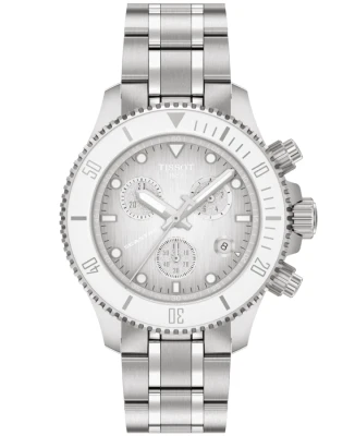 Tissot T120.217.11.011.00 Seastar 1000 38mm - Унисекс ръчен часовник с кварцов механизъм - корпус от Стомана - Стоманена верижка - цвят Сив Сив