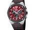 Festina Swiss F22003/5 Swiss Made - Мъжки ръчен часовник с кварцов механизъм - корпус Стомана - Естествена кожа - Червен