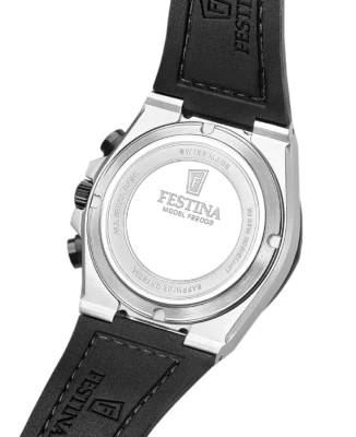 Festina Swiss F22003/5 Swiss Made - Мъжки ръчен часовник с кварцов механизъм - корпус Стомана - Естествена кожа - Червен