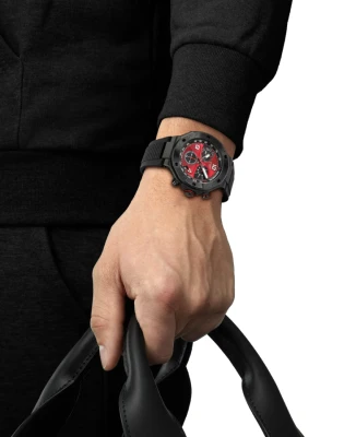 Tissot T141.417.37.422.00 T-Race MotoGP 2026 - Мъжки ръчен часовник с кварцов механизъм - корпус Стомана - Силиконова каишка - Червен Черен