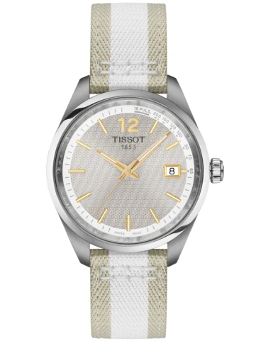 Tissot T150.210.17.037.00 PR 100 34mm - Унисекс ръчен часовник с кварцов механизъм - корпус от Стомана - Текстил - цвят Сив