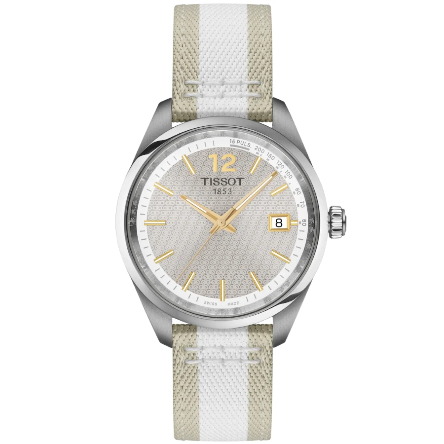 Tissot T150.210.17.037.00 PR 100 34mm - Унисекс ръчен часовник с кварцов механизъм - корпус от Стомана - Текстил - цвят Сив