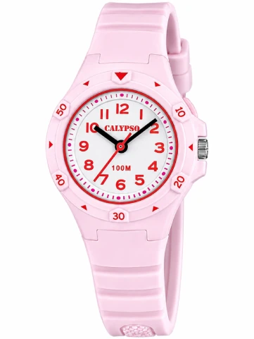 Calypso K5846/1 Junior - Унисекс ръчен часовник с кварцов механизъм - корпус от Полимер - Полимер - цвят Бял