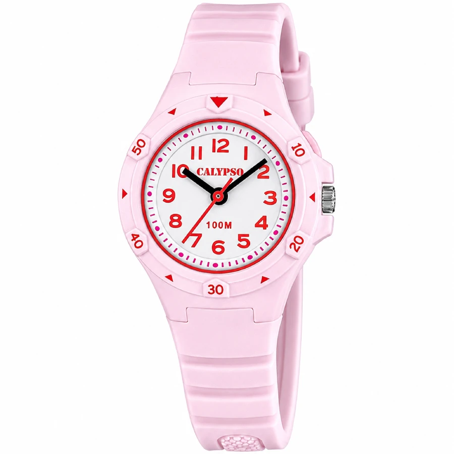 Calypso K5846/1 Junior - Унисекс ръчен часовник с кварцов механизъм - корпус от Полимер - Полимер - цвят Бял