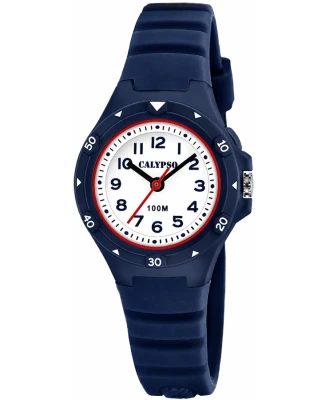 Calypso K5846/5 Junior - Унисекс ръчен часовник с кварцов механизъм - корпус от Полимер - Полимер - цвят Бял