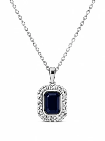 Дамски висулка Juliany JP04150 от 18K Злато Бяло - с форма - Сапфир Диаманти