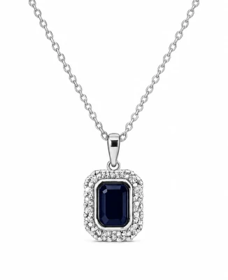 Дамски висулка Juliany JP04150 от 18K Злато Бяло - с форма - Сапфир Диаманти