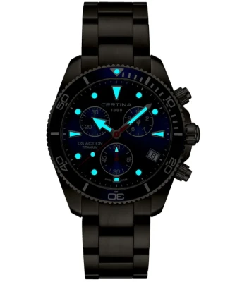 Certina C048.417.44.041.00 DS Action - Мъжки ръчен часовник с кварцов механизъм - корпус Стомана - Титаниева верижка - Син
