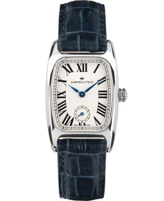 Hamilton H13321611 American Classic - Дамски ръчен часовник с кварцов механизъм - корпус Стомана - Естествена кожа - Бял