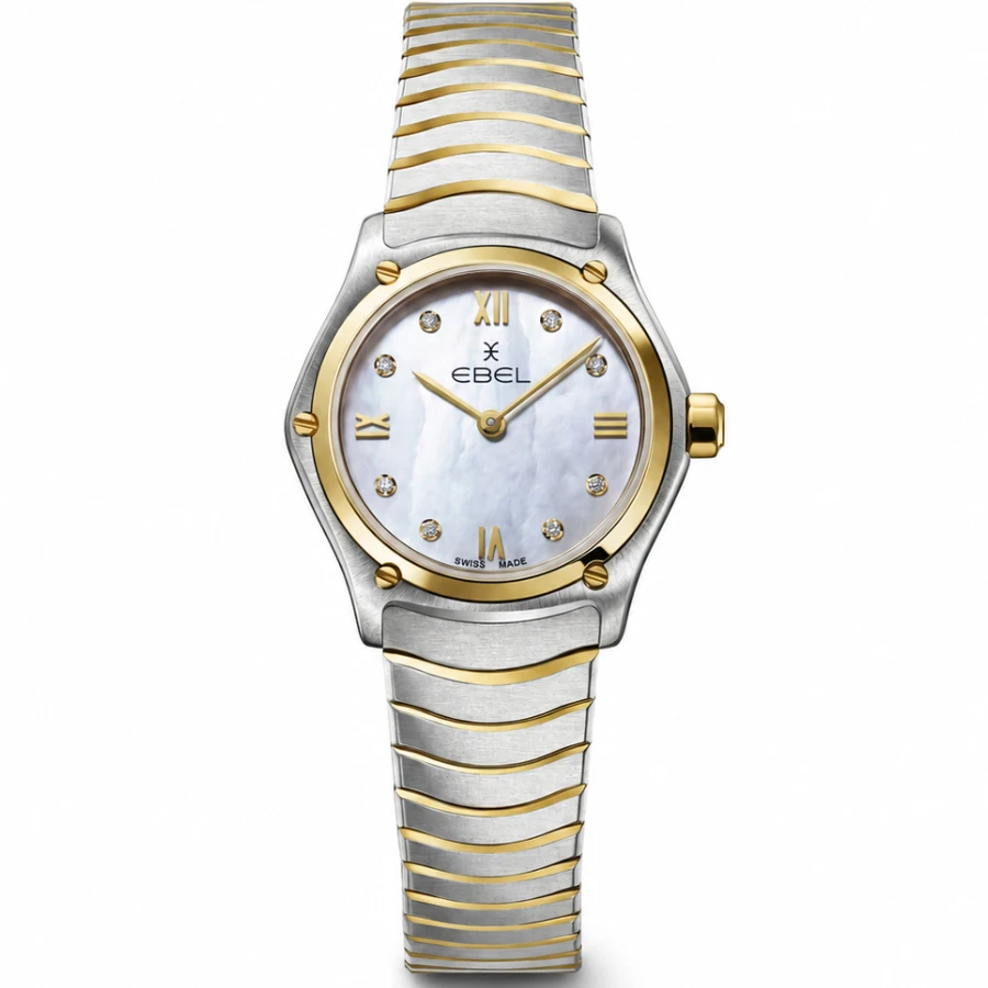 Ebel 1216442A Sport Classic - Унисекс ръчен часовник с кварцов механизъм - корпус от Стомана - Стоманена верижка - цвят Седеф Сив