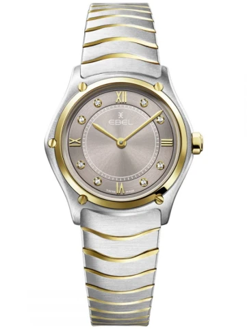 Ebel 1216730 Sport Classic - Дамски ръчен часовник с кварцов механизъм - корпус Стомана - Стоманена верижка - Бежов Сив