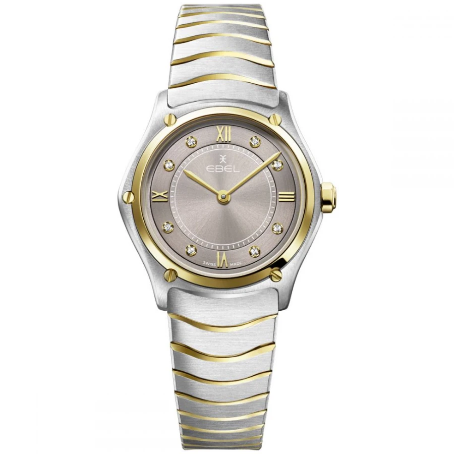 Ebel 1216730 Sport Classic - Дамски ръчен часовник с кварцов механизъм - корпус Стомана - Стоманена верижка - Бежов Сив