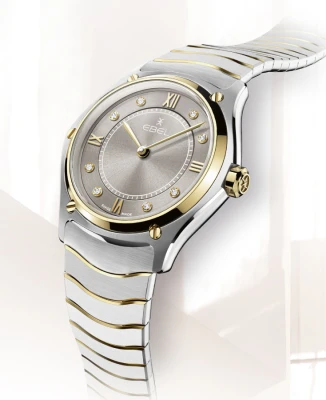 Ebel 1216730 Sport Classic - Дамски ръчен часовник с кварцов механизъм - корпус Стомана - Стоманена верижка - Бежов Сив